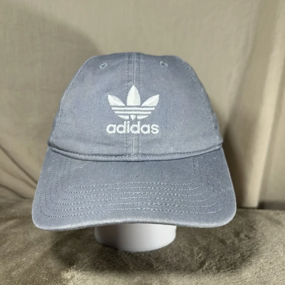 Adidas Originals Trefoil Relaxed Dad Hat Slate Grey Washed Strapback Cap